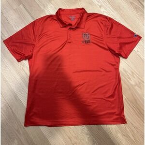Champion University Of Utah Golf Polo Performance Athletic Men's Size 2XL